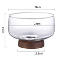 Glass & Wood Fruit Tray 8" – Decorative Serving Bowl | KEMORELA Decorative Serving Tray Axl A 8 inches
