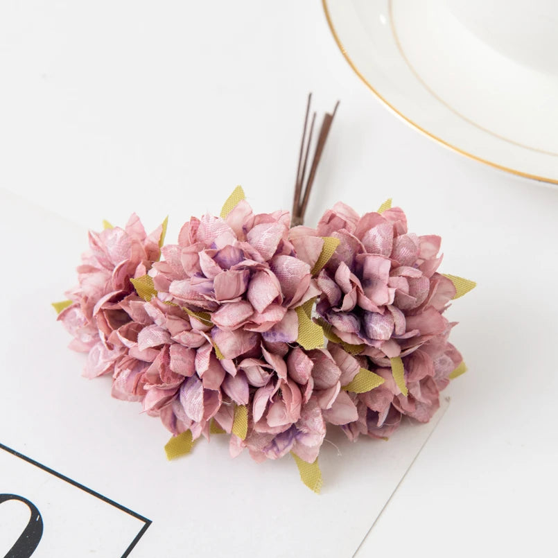 Silk Carnation Artificial Flowers UV Protection – 6 or 18 Pcs Artificial Silk Flowers Axl plum 6pcs