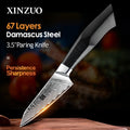 XINZUO 3.5" Damascus VG10 Paring Knife | G10 Mosaic Handle Damascus Paring Knife Axl Default Title