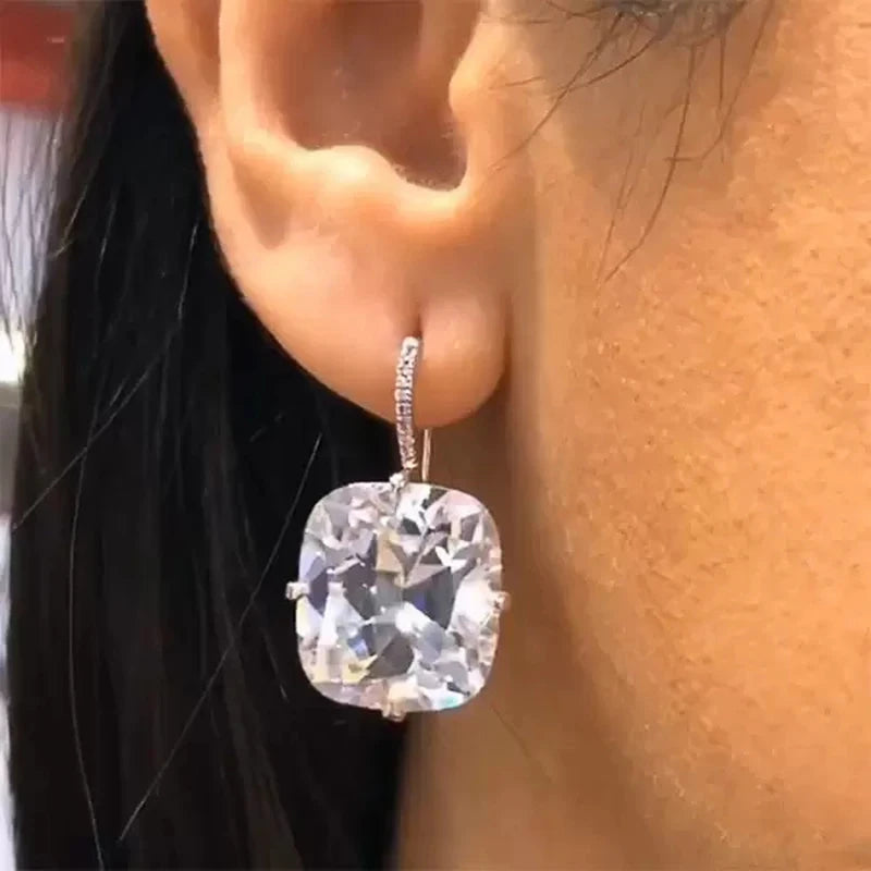 Huitan Crystal Cubic Zirconia Dangle Earrings | Bridal Jewelry Dangle Earrings Axl