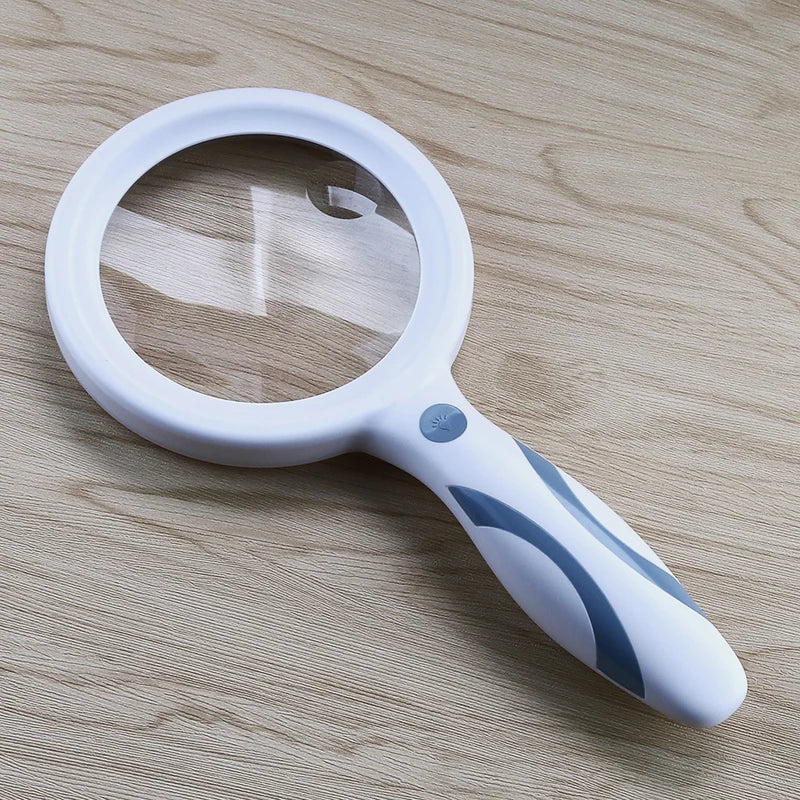 LED Handheld Magnifying Glass USB Rechargeable 2X 13X Ring Light LED Magnifying Glass Axl Random color 110mm 2X