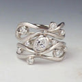 Huitan Geometric CZ Women's Ring – Silver Tone Fashion Jewelry Fashion Ring Axl WHITE Silver Plated 10