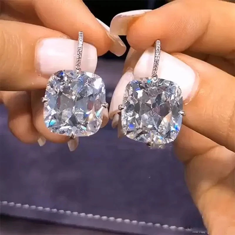 Huitan Crystal Cubic Zirconia Dangle Earrings | Bridal Jewelry Dangle Earrings Axl E886
