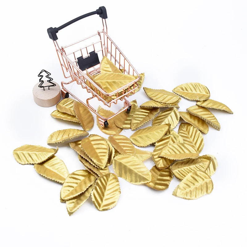 100/200 Pcs Silk Rose Gold Leaves – Artificial Wedding Décor Artificial Leaf Decor Axl