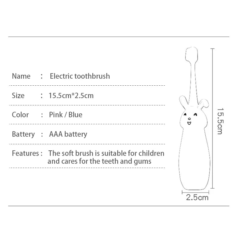 BALASHOV Kids Electric Toothbrush – Bunny Design Ages 3–12 Kids Electric Toothbrush Axl