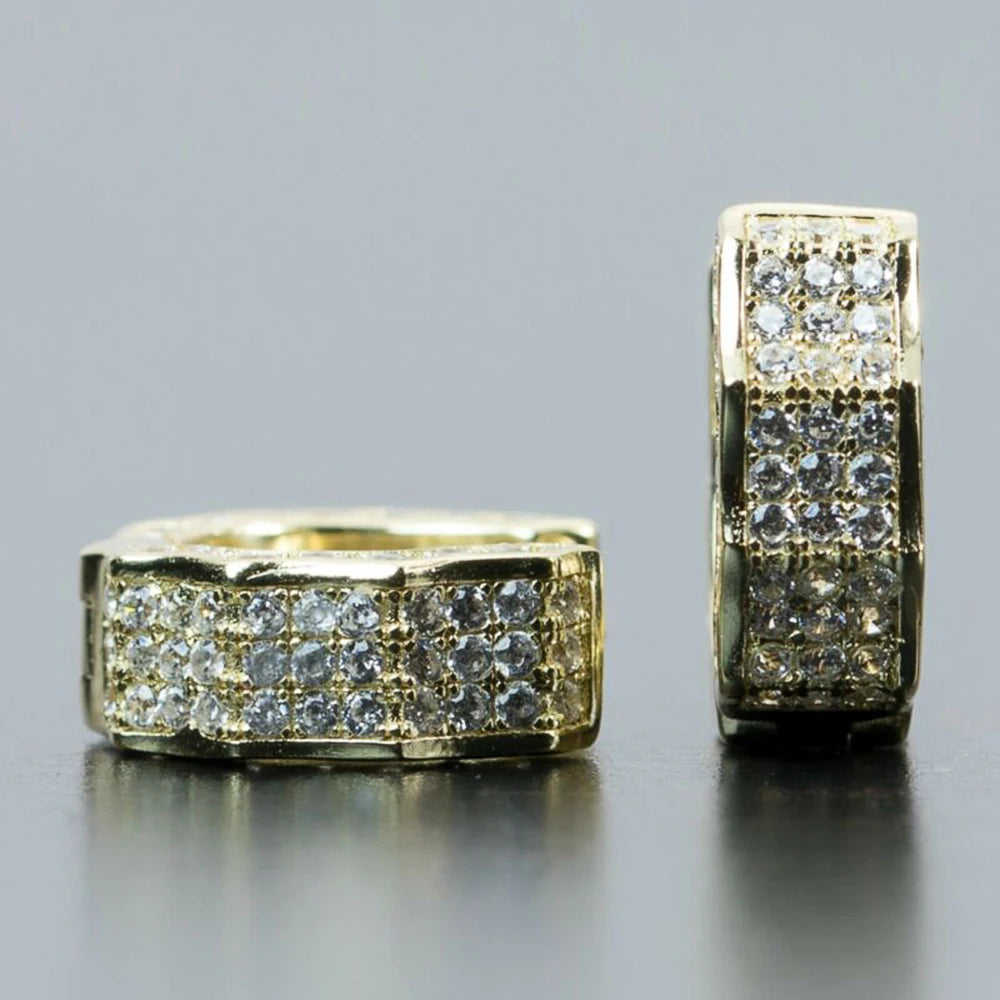 Huitan Geometric Hoop Earrings – Silver & Gold Bridal Jewelry Hoop Earrings Axl