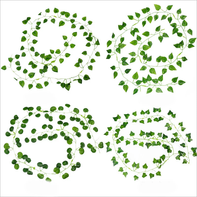2M Artificial Green Leaf Vine Garland | Wedding & Home Decor Artificial Vine Garland Axl