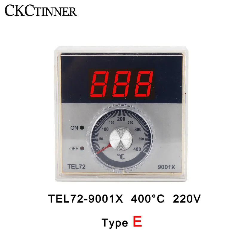 Digital Pointer Temperature Controller K/E Type 220VAC 72×72mm Temperature Controller Axl TEL72 9001X Type E
