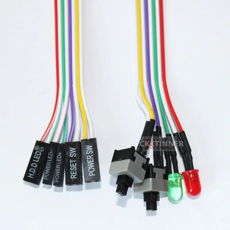 55CM ATX Power Reset Switch Cable with LED – On/Off Push Button PC Power Switch Cable Axl