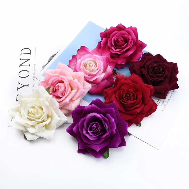 30/50 Pc Silk Artificial Rose Heads for Wedding & Home Decor Artificial Silk Flowers Axl