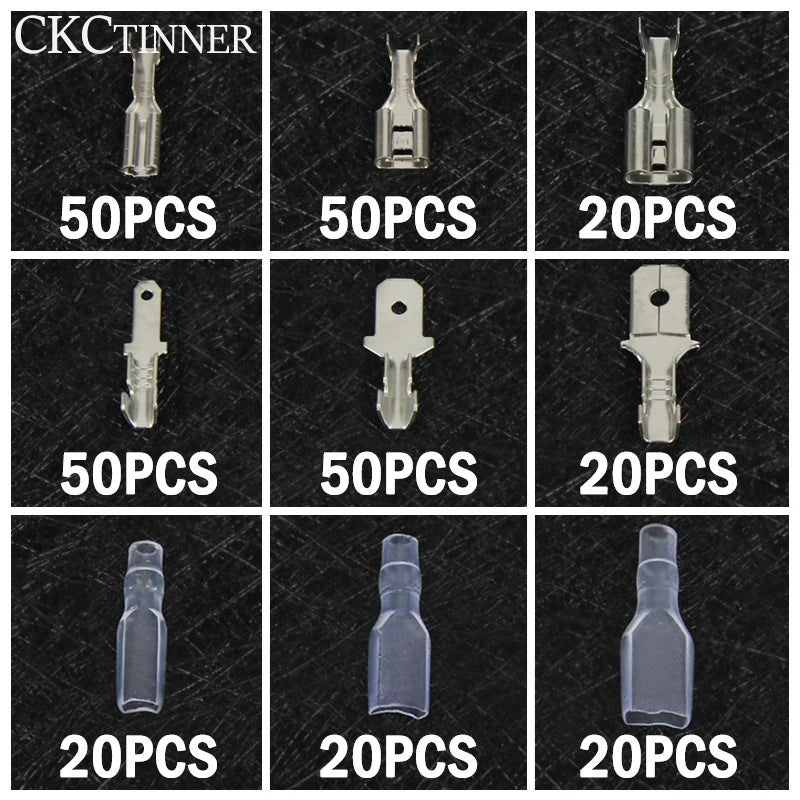 300PCS Insulated Crimp Terminal Kit – 2.8/4.8/6.3mm Connectors Crimp Terminal Kit Axl