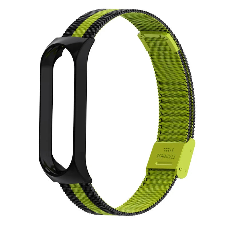 Metal Strap for Xiaomi Mi Band 3 4 5 6 7 – Stainless Steel Smartwatch Band Axl Black Green For Mi Band 5 6