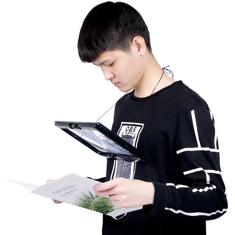 Square Fresnel Lens Desktop Magnifier with LED Light Desktop Magnifier Axl