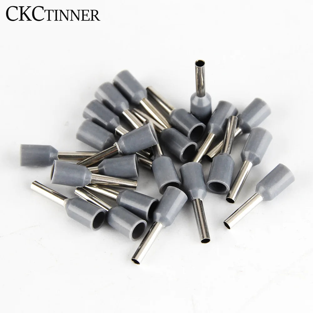 1000pcs Insulated Ferrule Cord End Wire Crimp Terminals CE Wire Ferrule Terminals Axl Gray E7508