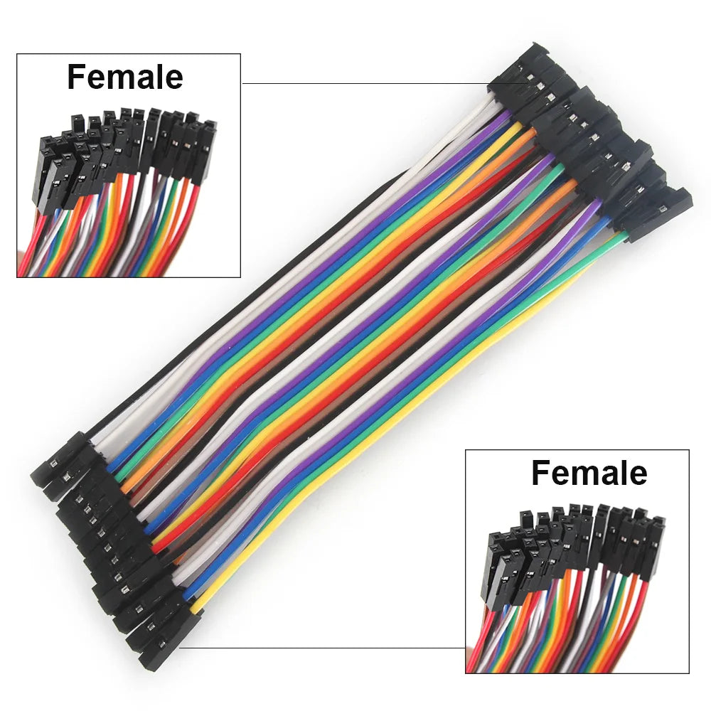40-Pin Dupont Jumper Wires M/M M/F F/F – PCB & Arduino DIY Jumper Wire Kit Axl Female to Female 20Pin 10cm