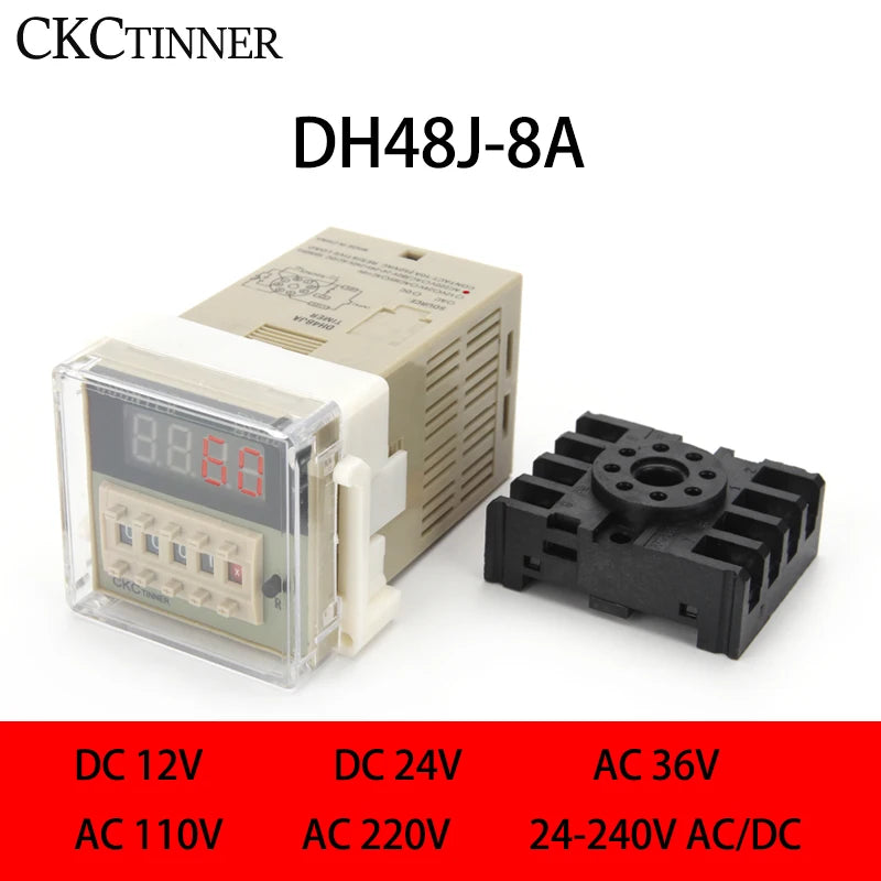 DH48J-8A Digital Preset Counter LCD 1–999900 Relay 8-Pin Digital Preset Counter Axl