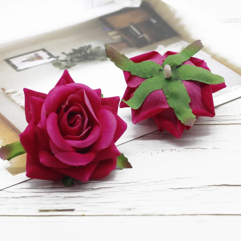 Artificial Silk Rose Flower Heads 5/10 Pcs – Wedding & DIY Decor Artificial Silk Roses Axl color 1 10 pcs