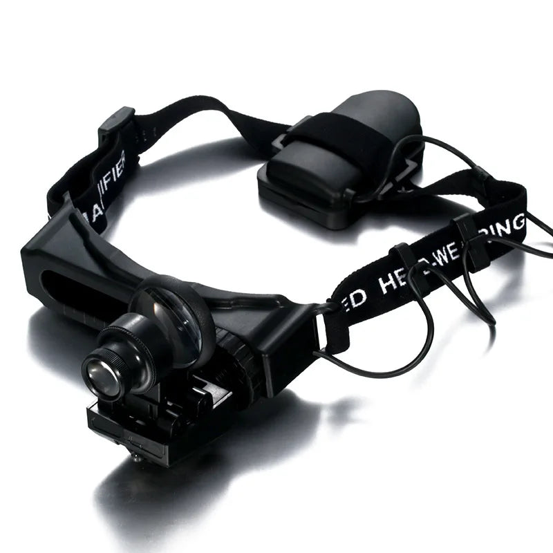 LED Head Magnifier Glasses 5x–20x – Wearable Loupe with Light Head Magnifier Loupe Axl Other Other Other