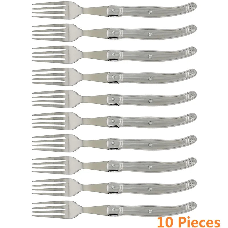 Laguiole-Style Stainless Steel Steak Forks Set – 2–10 Pcs Steak Fork Set Axl 10pcs fork