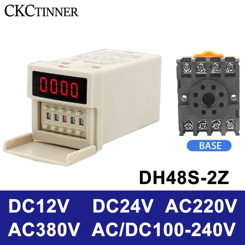 DH48S-2Z Digital Programmable Timer Relay Switch with Socket Base Timer Relay Switch Axl