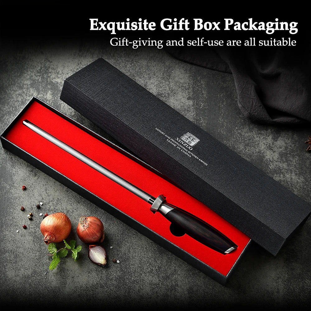 XINZUO Diamond Sharpening Rod – Professional Knife Honing Steel Knife Honing Rod Axl