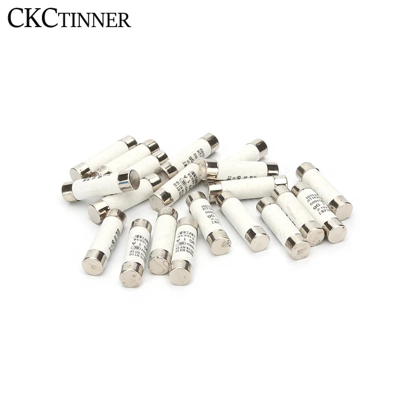 10Pcs Ceramic Fast-Blow Fuse 10x38mm 500V RO15 RT14 RT18 Ceramic Fuse Axl