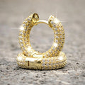 Huitan Cubic Zirconia Hoop Earrings | Bridal & Daily Wear Hoop Earrings Axl Gold-color WHITE