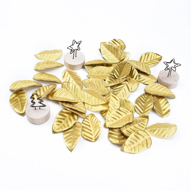 100/200 Pcs Silk Rose Gold Leaves – Artificial Wedding Décor Artificial Leaf Decor Axl