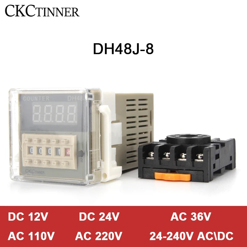 DH48J-8 Preset Digital Counter LCD Relay 1–999900 | CKCTINNER Digital Preset Counter Axl