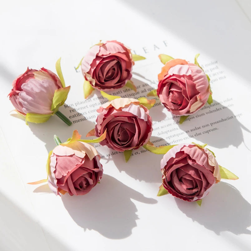 Silk Tea Bud Rose Artificial Flowers – Wedding & Home Décor Artificial Silk Flowers Axl Maroon 50pieces