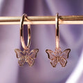 Huitan Rose Gold Butterfly Bow Drop Earrings | Women's Jewelry Drop Earrings Axl ROSE GOLD COLOR