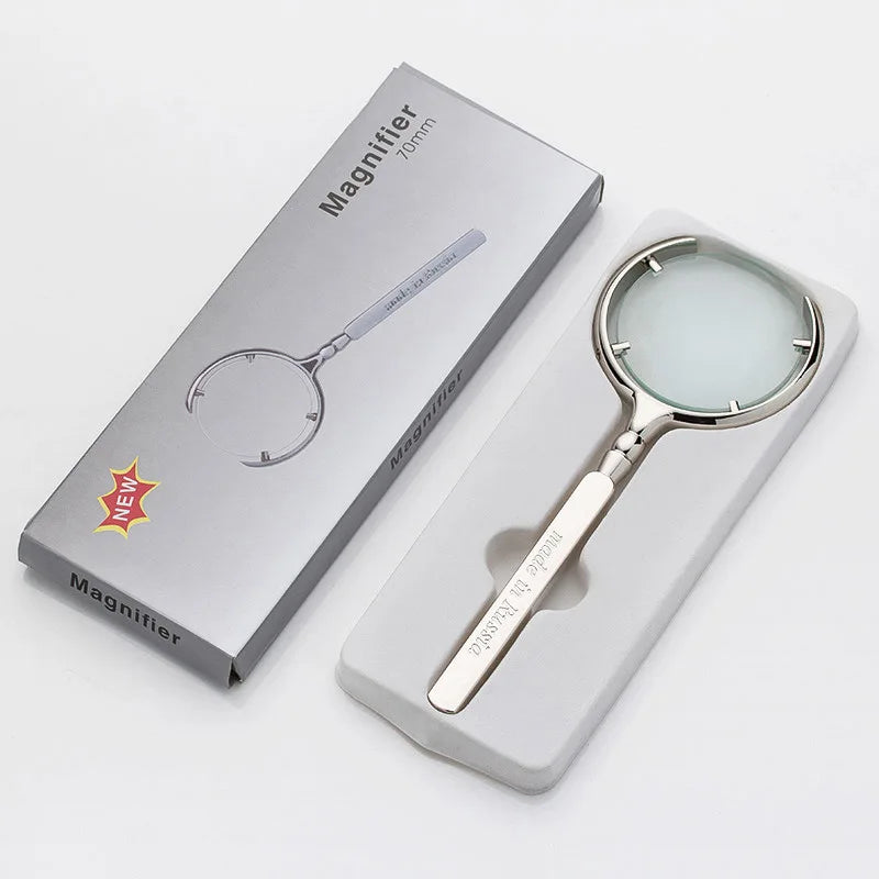 60mm 8X Handheld Magnifying Glass – Antique Metal Magnifier Handheld Magnifier Axl