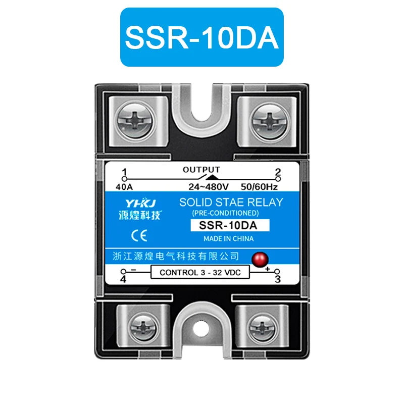 SSR Solid State Relay 10A 25A 40A DC-AC with Heat Sink & Cover Solid State Relay Axl 10DA