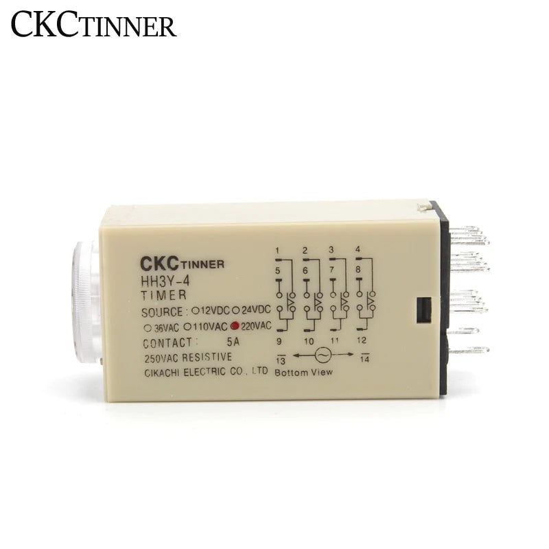 H3Y-4 Power-On Delay Time Relay 14-Pin + PYF14A Socket Time Delay Relay Axl