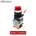 22mm Latching Rotary Selector Switch 1NO/1NC with Pilot Light Rotary Selector Switch Axl Red 2 position DC24V