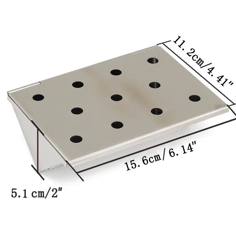 V-Shape Stainless Steel BBQ Smoker Box for Wood Chips – 6.14" BBQ Smoker Box Axl smoker box China Mainland