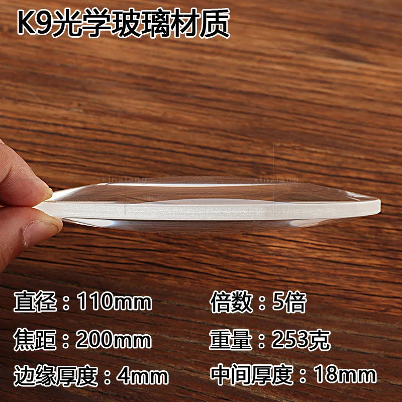 5X Desktop Magnifying Glass – 110mm K9 Optical Glass Lens Handheld Magnifier Axl