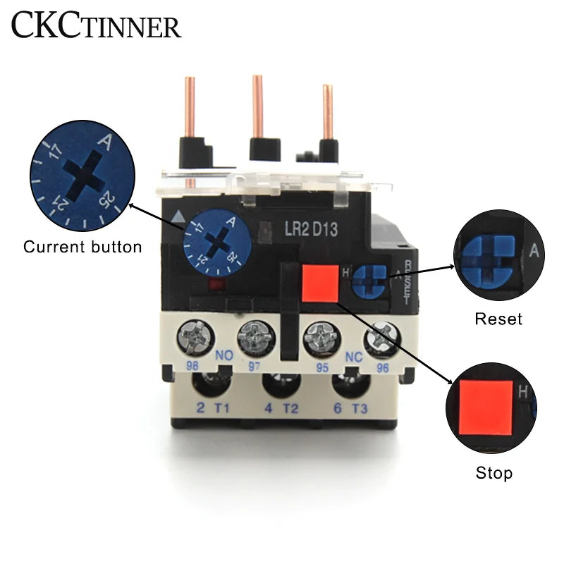 JR28-25 Thermal Overload Relay LR2D13 | 1.6A–25A CE Rated Thermal Overload Relay Axl