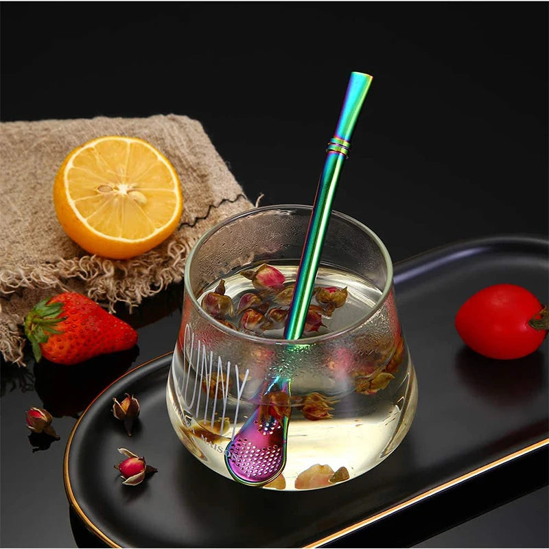 2-Pack Yerba Mate Bombilla Stainless Steel Straw & Tea Filter Mate Bombilla Straw Axl