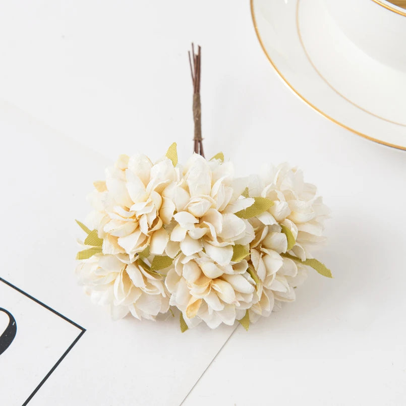 Silk Carnation Artificial Flowers UV Protection – 6 or 18 Pcs Artificial Silk Flowers Axl Milky White 6pcs