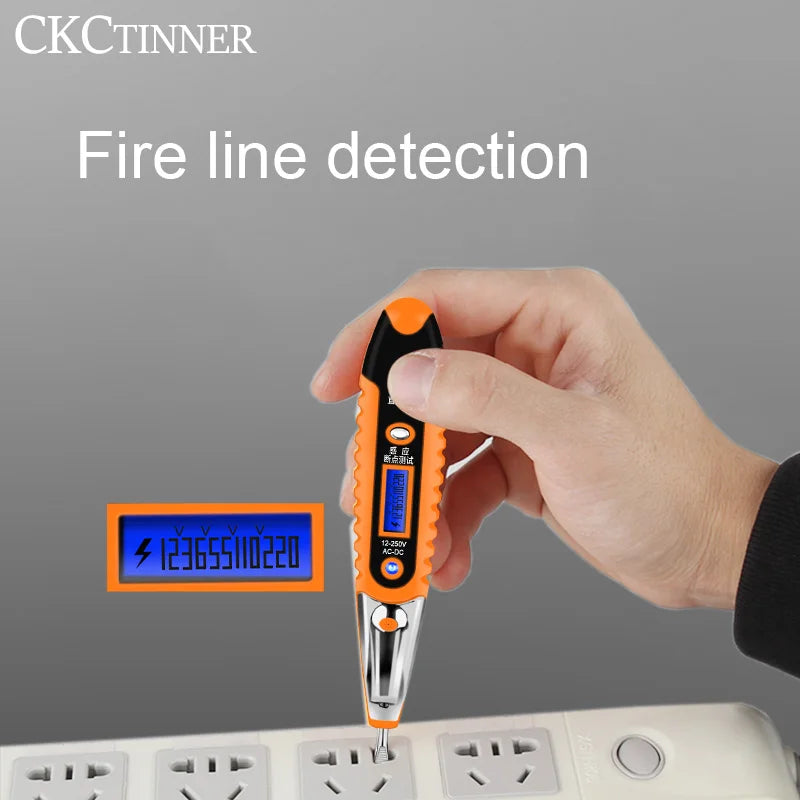 Digital Voltage Tester Pen AC/DC 12-250V LCD | CKCTINNER Voltage Tester Pen Axl