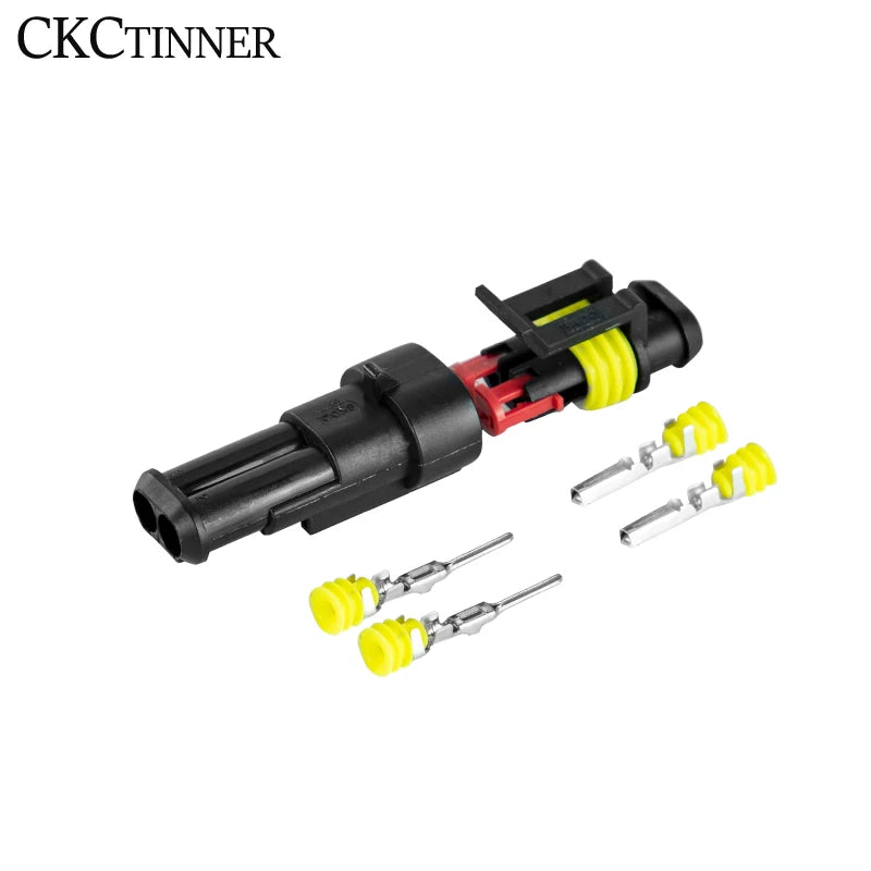 5-Pack Waterproof Automotive Wire Connectors – Male & Female Plug Automotive Wire Connector Axl 2P Without line