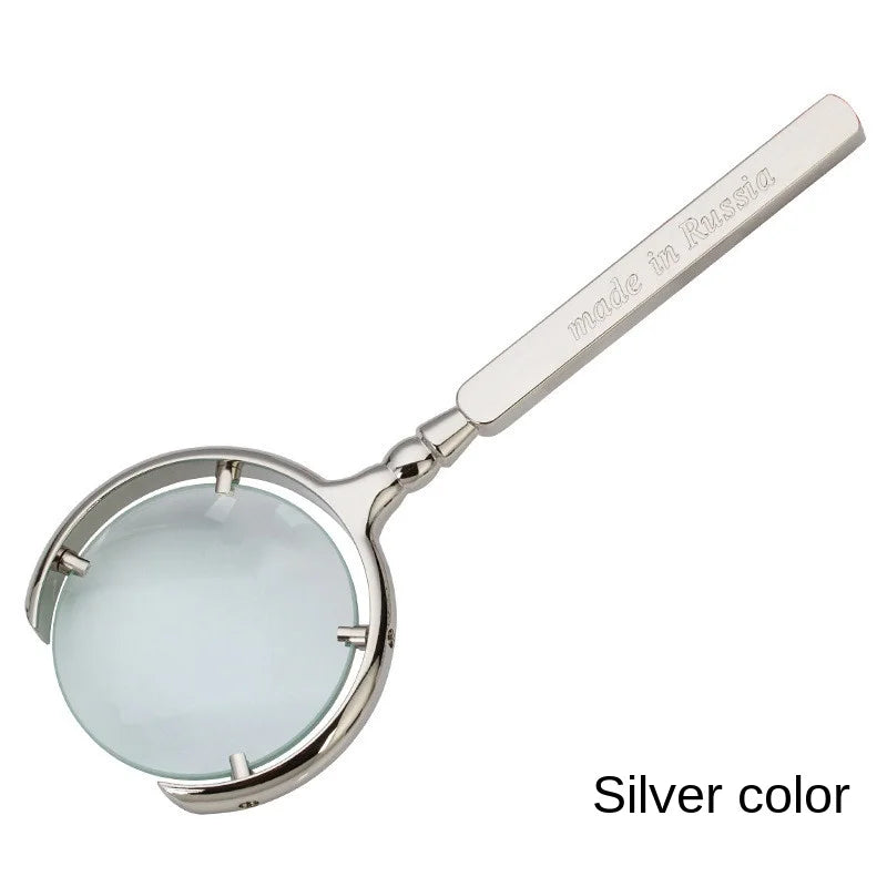 60mm 8X Handheld Magnifying Glass – Antique Metal Magnifier Handheld Magnifier Axl black 70mm 10X