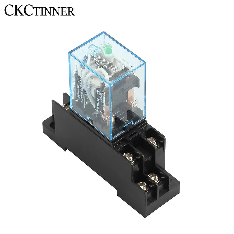 MY2NJ HH52P DPDT 8-Pin Electromagnetic Relay with Socket Base Electromagnetic Relay Axl