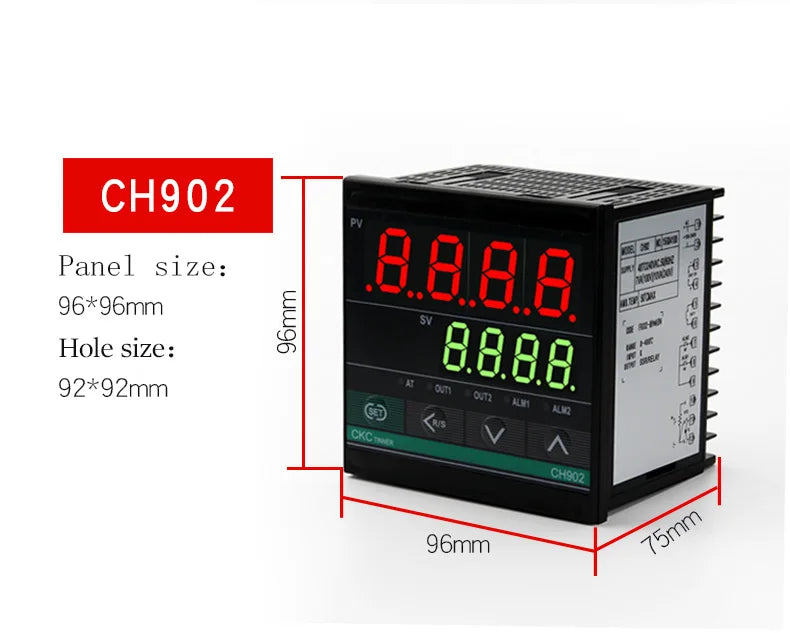 Dual Output PID Temperature Controller SSR & Relay LCD 48–240V PID Temperature Controller Axl CH902