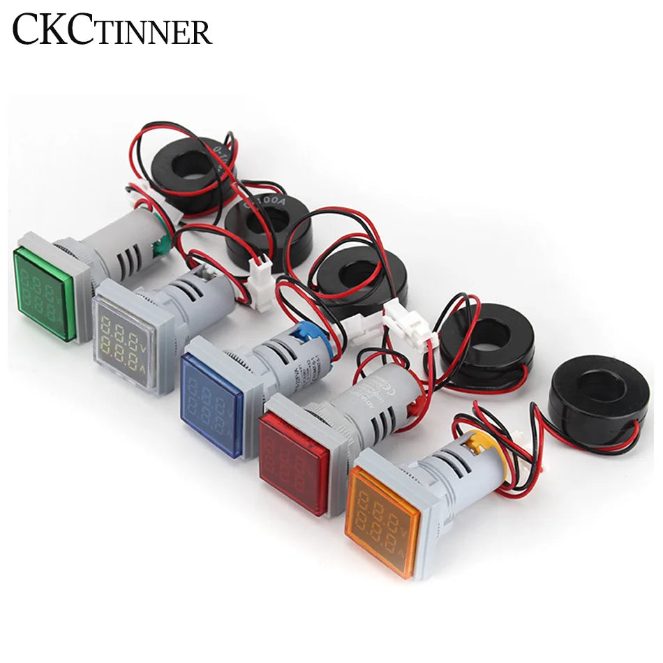 AC 60–500V LED Digital Voltmeter 22mm Panel Mount Voltage Indicator Digital Voltmeter Axl