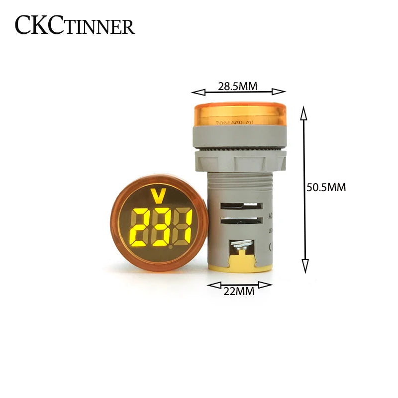 22MM Mini Digital Voltmeter AC 20-500V LED Panel Indicator Digital Panel Voltmeter Axl