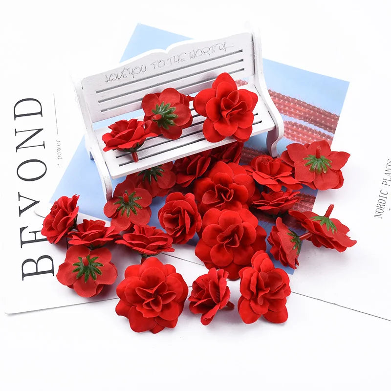 Silk Rose Heads 10/20 Pcs – Artificial Flowers for Wedding & DIY Artificial Silk Roses Axl