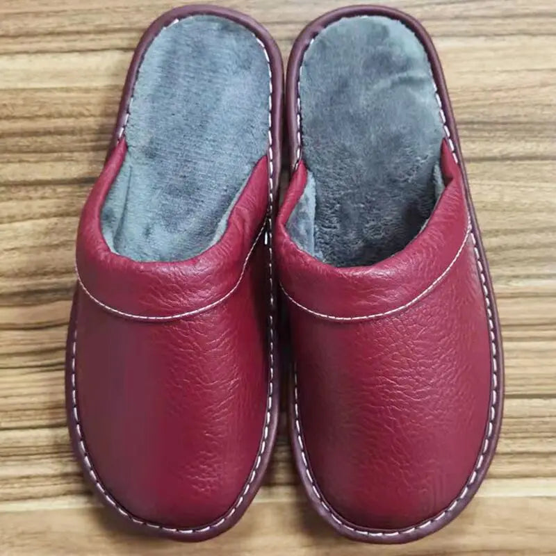 Lorilury Men's Indoor Leather Slippers | Non-Slip Unisex EU 35–48 Indoor Leather Slippers Axl
