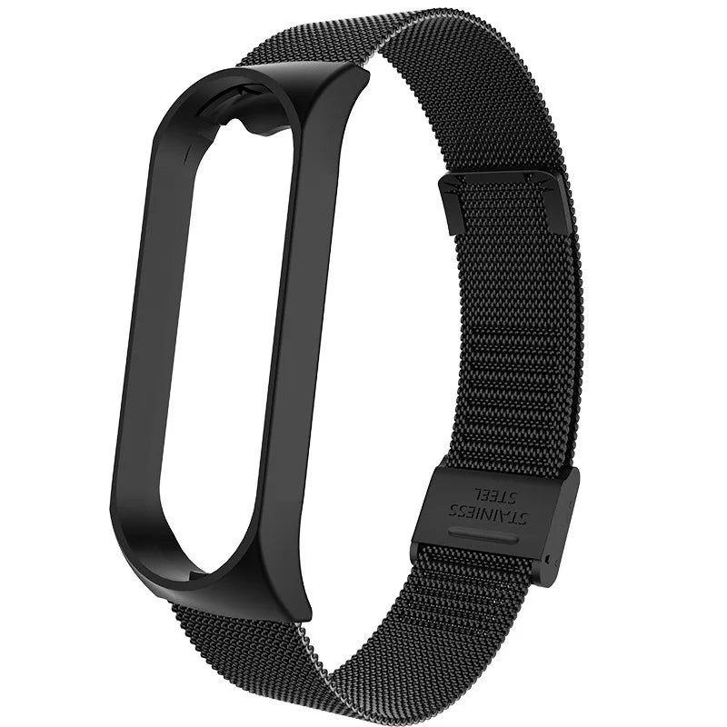Metal Strap for Xiaomi Mi Band 3 4 5 6 7 – Stainless Steel Smartwatch Band Axl Black For Mi Band 5 6